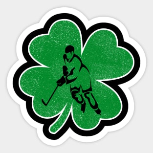 Hockey Shamrock Clover Vintage T-Shirt Irish Gift Sticker